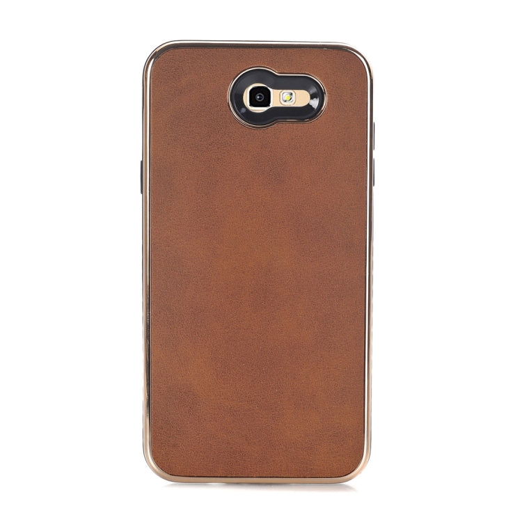 For Galaxy J7 (2017) (US Version) Crazy Horse Texture Electroplating Back Cover