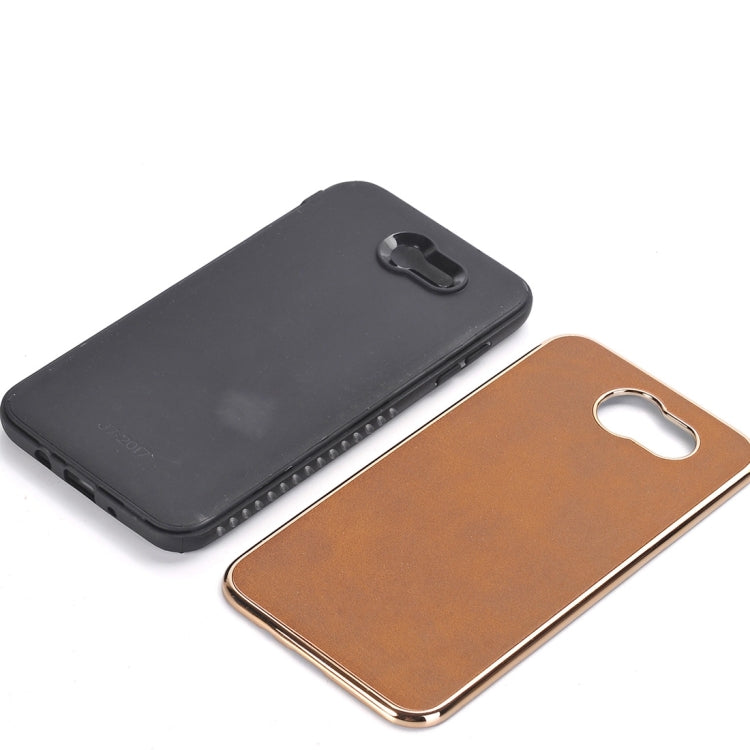 For Galaxy J7 (2017) (US Version) Crazy Horse Texture Electroplating Back Cover