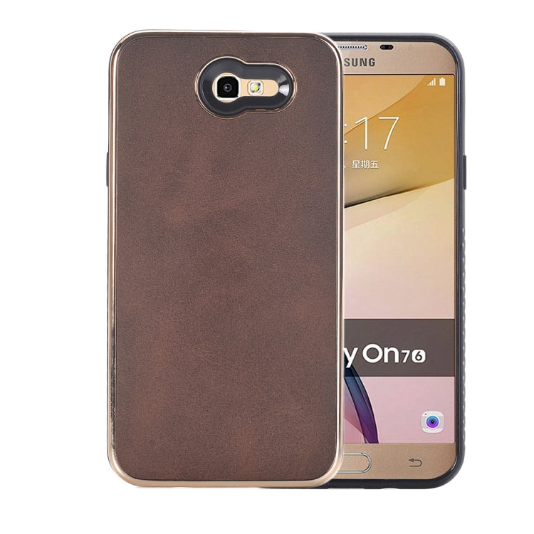For Galaxy J7 (2017) (US Version) Crazy Horse Texture Electroplating Back Cover