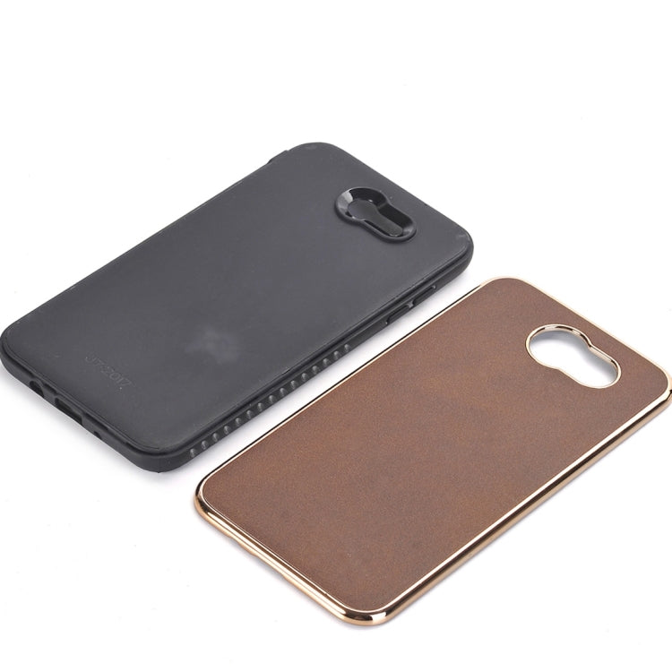 For Galaxy J7 (2017) (US Version) Crazy Horse Texture Electroplating Back Cover