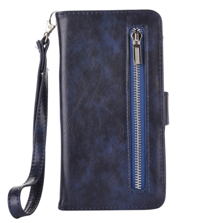 For Galaxy S8 Crazy Horse Texture Zipper Horizontal Flip Leather Case with Detachable Back Protective Case & Card Slots & Photo Frame & Lanyard