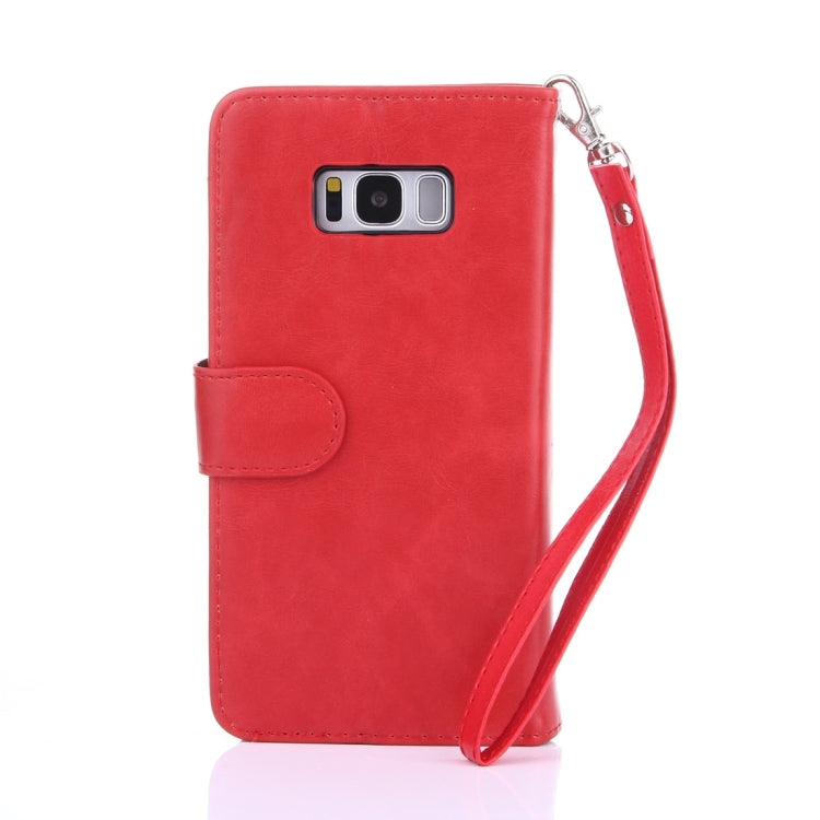 For Galaxy S8 Crazy Horse Texture Zipper Horizontal Flip Leather Case with Detachable Back Protective Case & Card Slots & Photo Frame & Lanyard