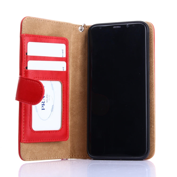 For Galaxy S8 Crazy Horse Texture Zipper Horizontal Flip Leather Case with Detachable Back Protective Case & Card Slots & Photo Frame & Lanyard