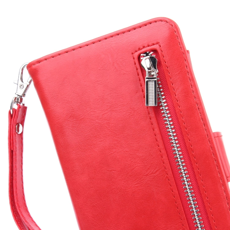 For Galaxy S8 Crazy Horse Texture Zipper Horizontal Flip Leather Case with Detachable Back Protective Case & Card Slots & Photo Frame & Lanyard