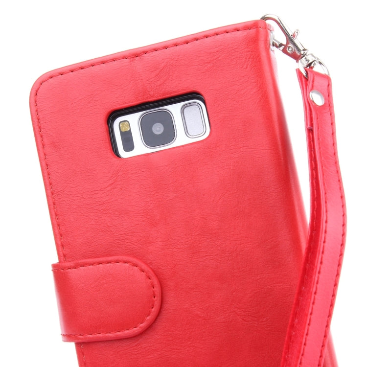 For Galaxy S8 Crazy Horse Texture Zipper Horizontal Flip Leather Case with Detachable Back Protective Case & Card Slots & Photo Frame & Lanyard