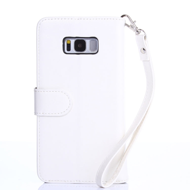 For Galaxy S8 Crazy Horse Texture Zipper Horizontal Flip Leather Case with Detachable Back Protective Case & Card Slots & Photo Frame & Lanyard