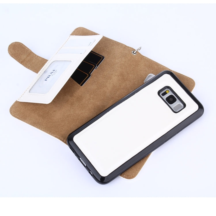For Galaxy S8 Crazy Horse Texture Zipper Horizontal Flip Leather Case with Detachable Back Protective Case & Card Slots & Photo Frame & Lanyard