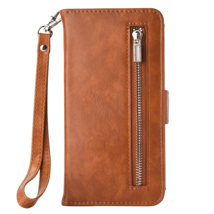 For Galaxy S8 Crazy Horse Texture Zipper Horizontal Flip Leather Case with Detachable Back Protective Case & Card Slots & Photo Frame & Lanyard