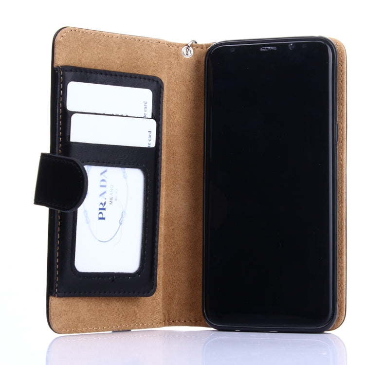 For Galaxy S8 + / G9550 Crazy Horse Texture Zipper Horizontal Flip Leather Case with Detachable Back Protective Case & Card Slots & Photo Frame & Lanyard