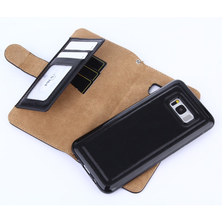 For Galaxy S8 + / G9550 Crazy Horse Texture Zipper Horizontal Flip Leather Case with Detachable Back Protective Case & Card Slots & Photo Frame & Lanyard