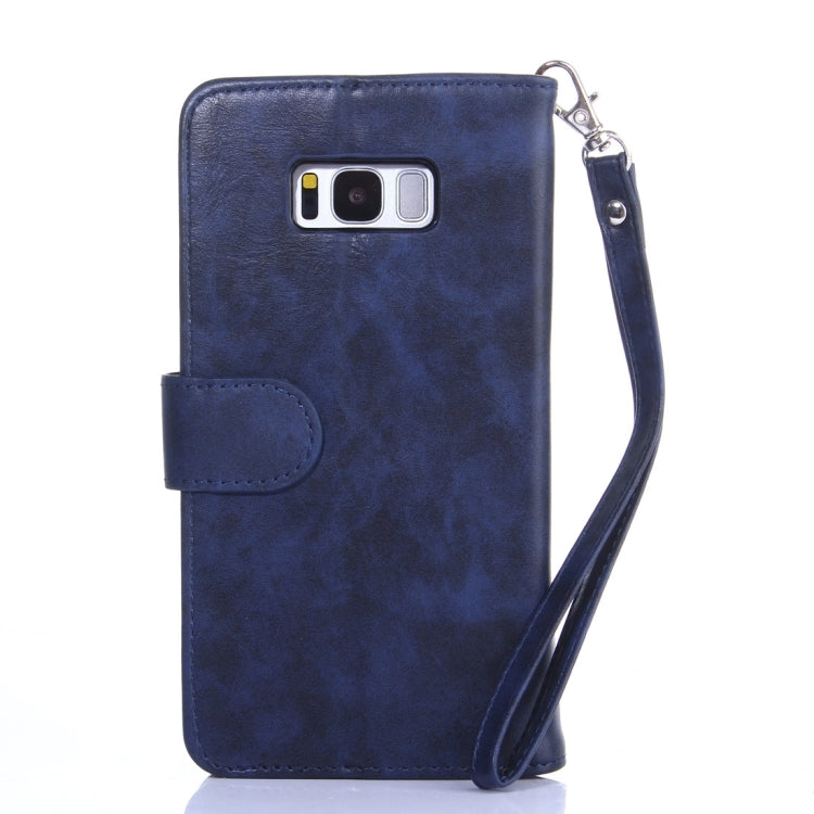 For Galaxy S8 + / G9550 Crazy Horse Texture Zipper Horizontal Flip Leather Case with Detachable Back Protective Case & Card Slots & Photo Frame & Lanyard