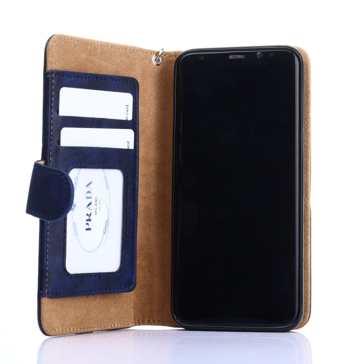For Galaxy S8 + / G9550 Crazy Horse Texture Zipper Horizontal Flip Leather Case with Detachable Back Protective Case & Card Slots & Photo Frame & Lanyard