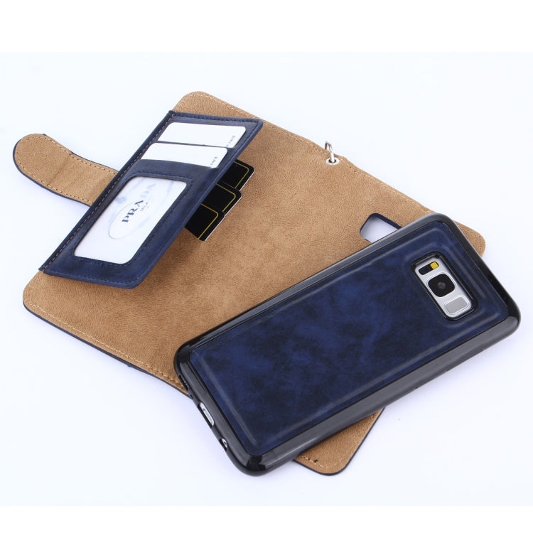 For Galaxy S8 + / G9550 Crazy Horse Texture Zipper Horizontal Flip Leather Case with Detachable Back Protective Case & Card Slots & Photo Frame & Lanyard