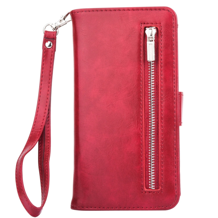 For Galaxy S8 + / G9550 Crazy Horse Texture Zipper Horizontal Flip Leather Case with Detachable Back Protective Case & Card Slots & Photo Frame & Lanyard
