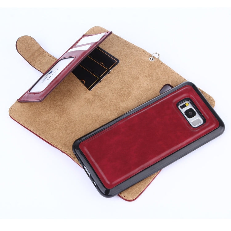 For Galaxy S8 + / G9550 Crazy Horse Texture Zipper Horizontal Flip Leather Case with Detachable Back Protective Case & Card Slots & Photo Frame & Lanyard