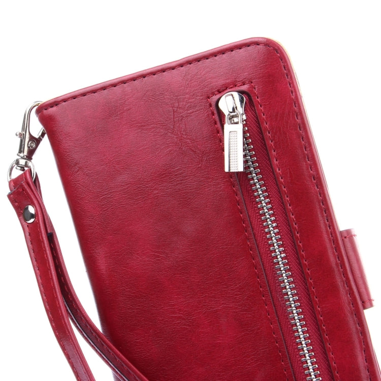 For Galaxy S8 + / G9550 Crazy Horse Texture Zipper Horizontal Flip Leather Case with Detachable Back Protective Case & Card Slots & Photo Frame & Lanyard