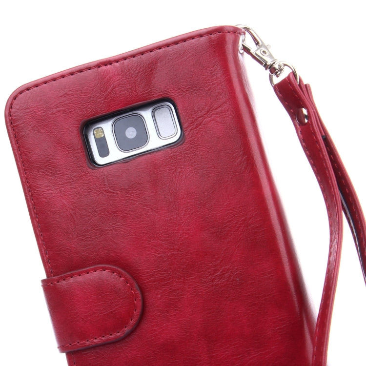For Galaxy S8 + / G9550 Crazy Horse Texture Zipper Horizontal Flip Leather Case with Detachable Back Protective Case & Card Slots & Photo Frame & Lanyard