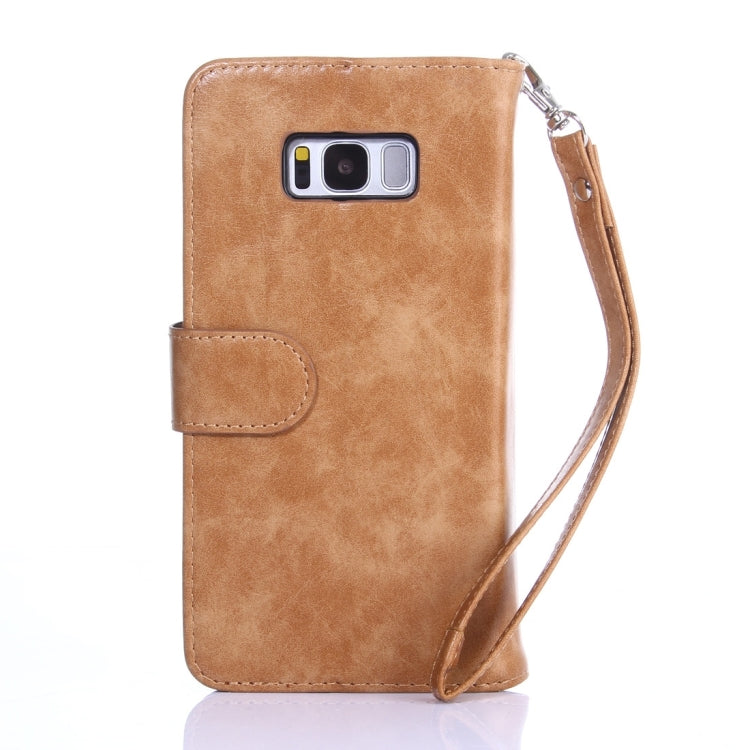 For Galaxy S8 + / G9550 Crazy Horse Texture Zipper Horizontal Flip Leather Case with Detachable Back Protective Case & Card Slots & Photo Frame & Lanyard