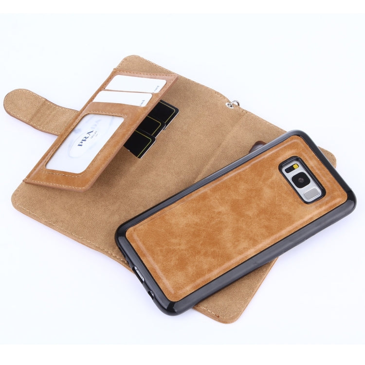 For Galaxy S8 + / G9550 Crazy Horse Texture Zipper Horizontal Flip Leather Case with Detachable Back Protective Case & Card Slots & Photo Frame & Lanyard