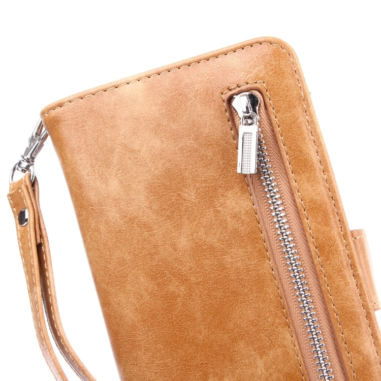 For Galaxy S8 + / G9550 Crazy Horse Texture Zipper Horizontal Flip Leather Case with Detachable Back Protective Case & Card Slots & Photo Frame & Lanyard