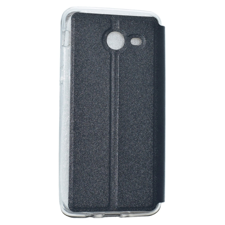 For Galaxy J3 (2017) (US Version) Frosted Texture Horizontal Flip Leather Case with Call Display ID & SlideUnlock Slip & Holder