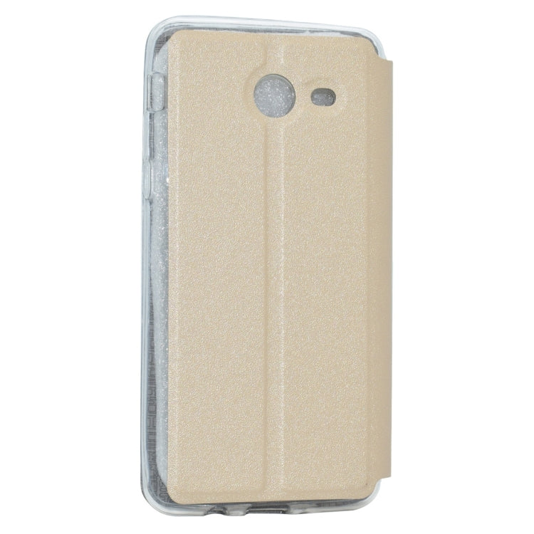For Galaxy J3 (2017) (US Version) Frosted Texture Horizontal Flip Leather Case with Call Display ID & SlideUnlock Slip & Holder