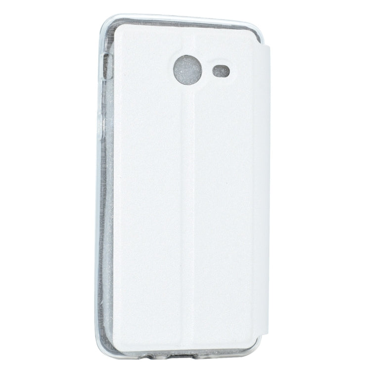 For Galaxy J3 (2017) (US Version) Frosted Texture Horizontal Flip Leather Case with Call Display ID & SlideUnlock Slip & Holder