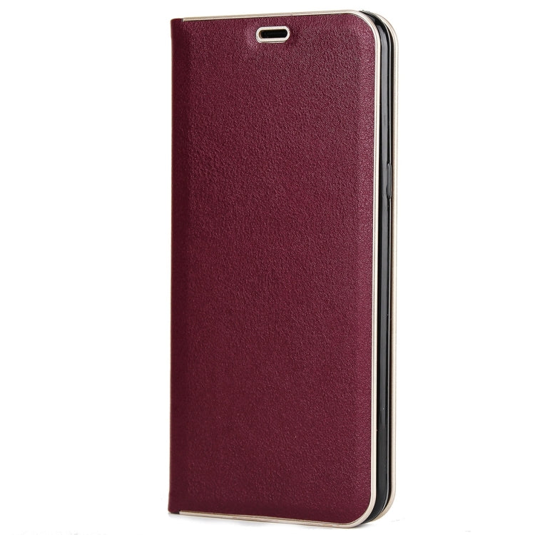 For Galaxy S8 Cowhide Texture PC Bumper Frame Strong Magnetic Adsorption Horizontal Flip Leather Case with Card Slots & Holder