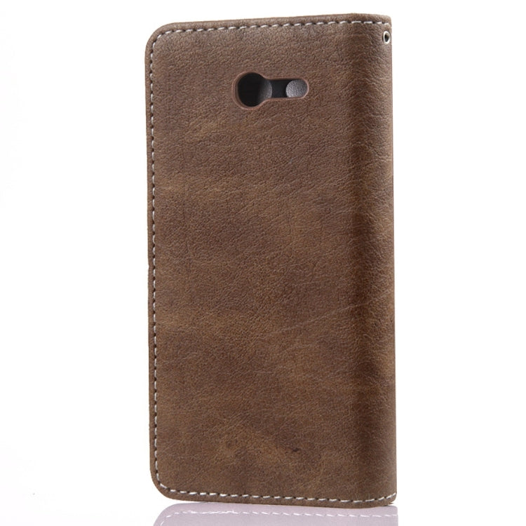 For Galaxy J3 (2017) (US Version) Retro Crazy Horse Texture Contrast Color Horizontal Flip Leather Case with Holder & Card Slots & Wallet & Photo Frame & Lanyard