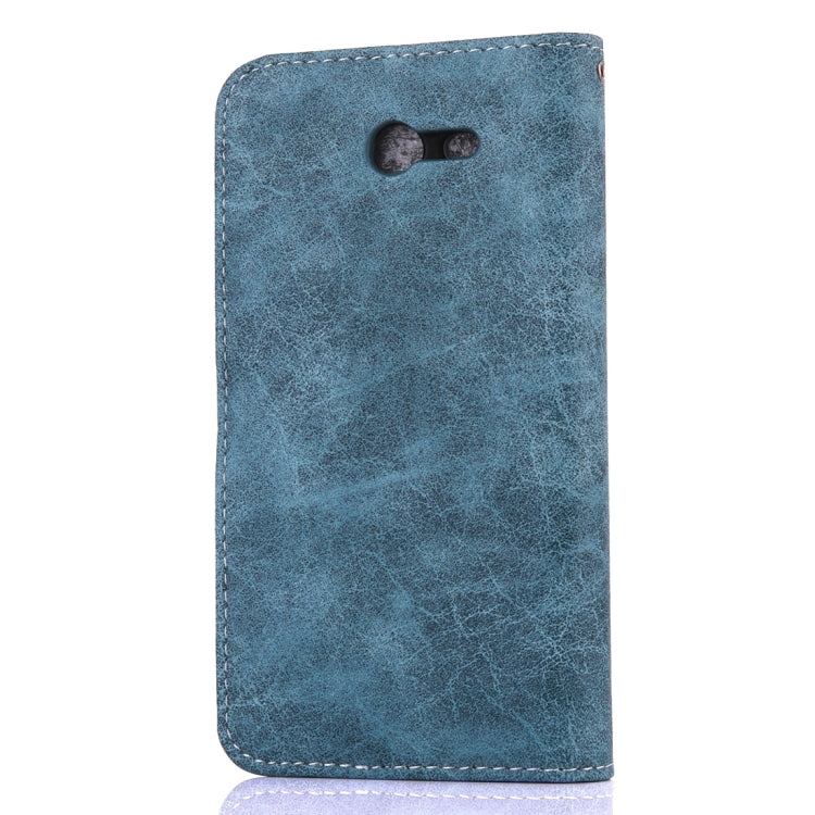 For Galaxy J3 (2017) (US Version) Retro Crazy Horse Texture Contrast Color Horizontal Flip Leather Case with Holder & Card Slots & Wallet & Photo Frame & Lanyard