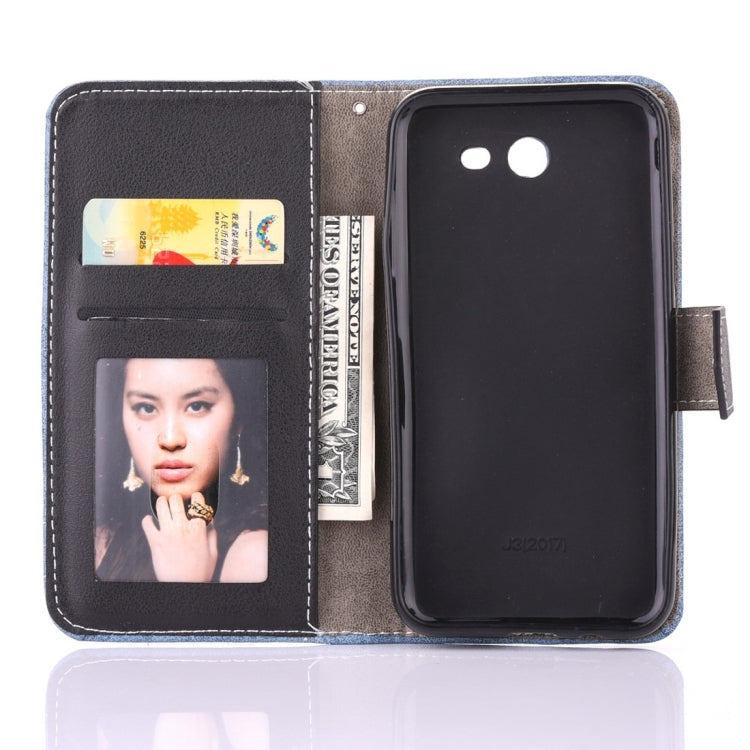 For Galaxy J3 (2017) (US Version) Retro Crazy Horse Texture Contrast Color Horizontal Flip Leather Case with Holder & Card Slots & Wallet & Photo Frame & Lanyard