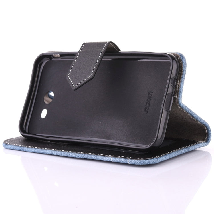 For Galaxy J3 (2017) (US Version) Retro Crazy Horse Texture Contrast Color Horizontal Flip Leather Case with Holder & Card Slots & Wallet & Photo Frame & Lanyard