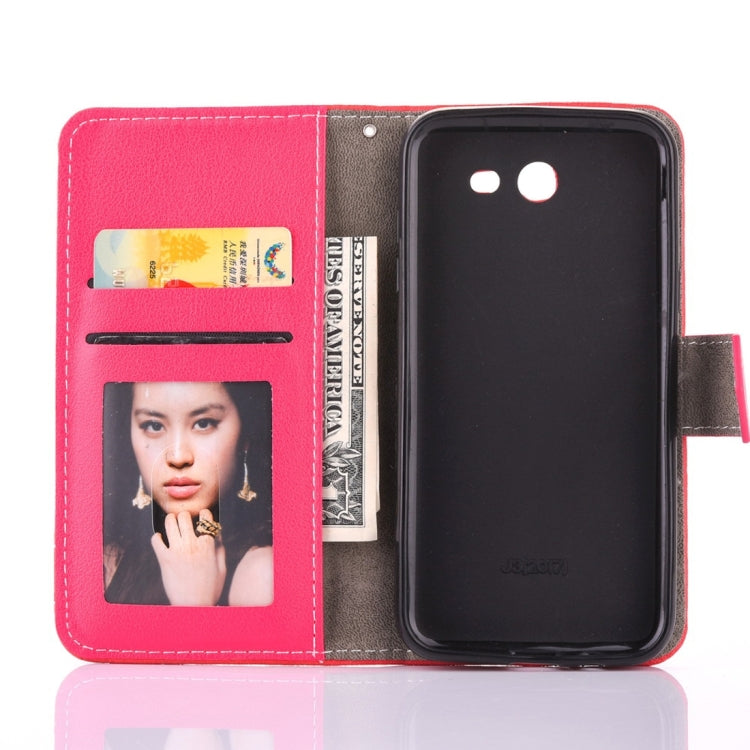 For Galaxy J3 (2017) (US Version) Retro Crazy Horse Texture Contrast Color Horizontal Flip Leather Case with Holder & Card Slots & Wallet & Photo Frame & Lanyard