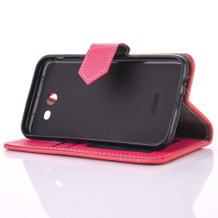 For Galaxy J3 (2017) (US Version) Retro Crazy Horse Texture Contrast Color Horizontal Flip Leather Case with Holder & Card Slots & Wallet & Photo Frame & Lanyard