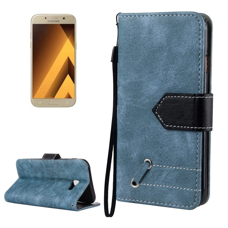 For Galaxy A3 (2017) Retro Crazy Horse Texture Contrast Color Horizontal Flip Leather Case with Holder & Card Slots & Wallet & Photo Frame & Lanyard