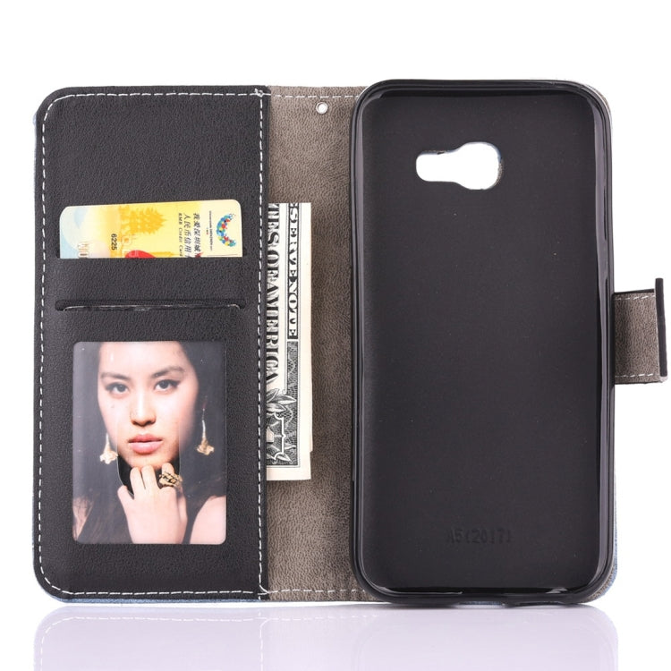 For Galaxy A3 (2017) Retro Crazy Horse Texture Contrast Color Horizontal Flip Leather Case with Holder & Card Slots & Wallet & Photo Frame & Lanyard