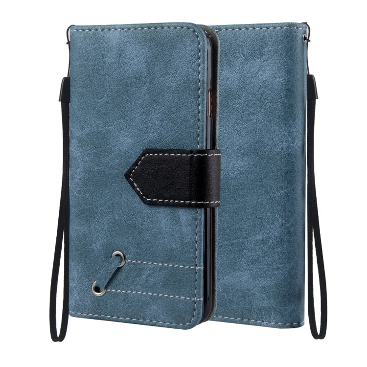 For Galaxy A3 (2017) Retro Crazy Horse Texture Contrast Color Horizontal Flip Leather Case with Holder & Card Slots & Wallet & Photo Frame & Lanyard