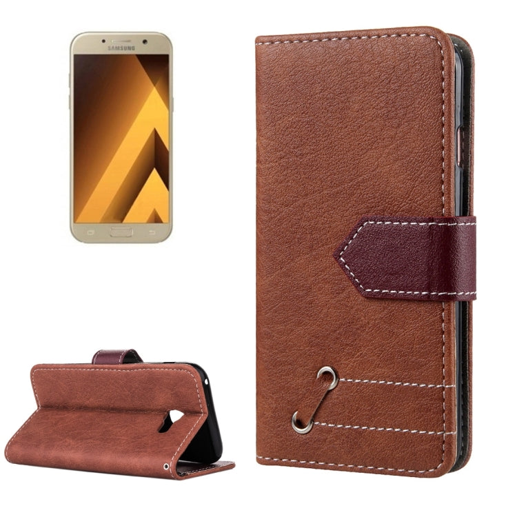 For Galaxy A3 (2017) Retro Crazy Horse Texture Contrast Color Horizontal Flip Leather Case with Holder & Card Slots & Wallet & Photo Frame & Lanyard