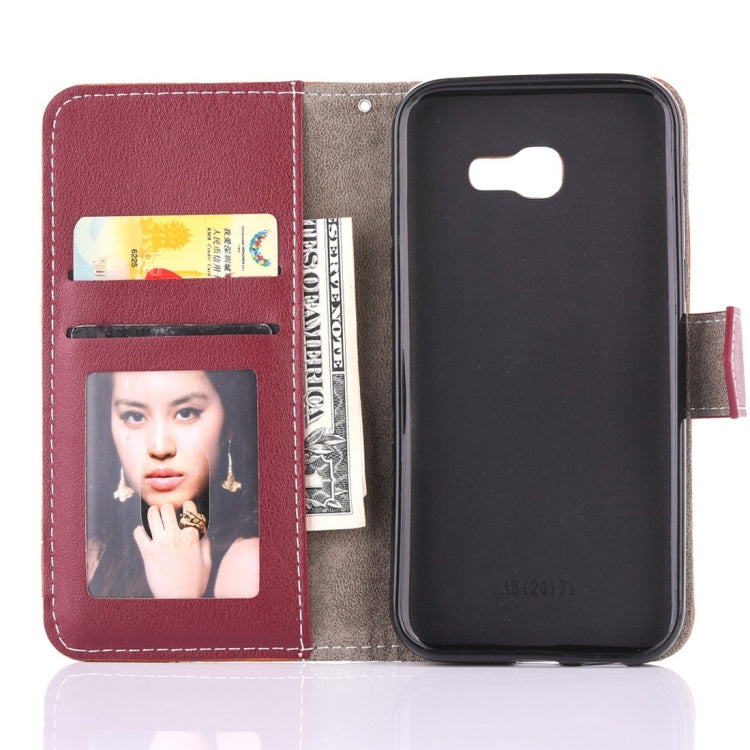 For Galaxy A3 (2017) Retro Crazy Horse Texture Contrast Color Horizontal Flip Leather Case with Holder & Card Slots & Wallet & Photo Frame & Lanyard