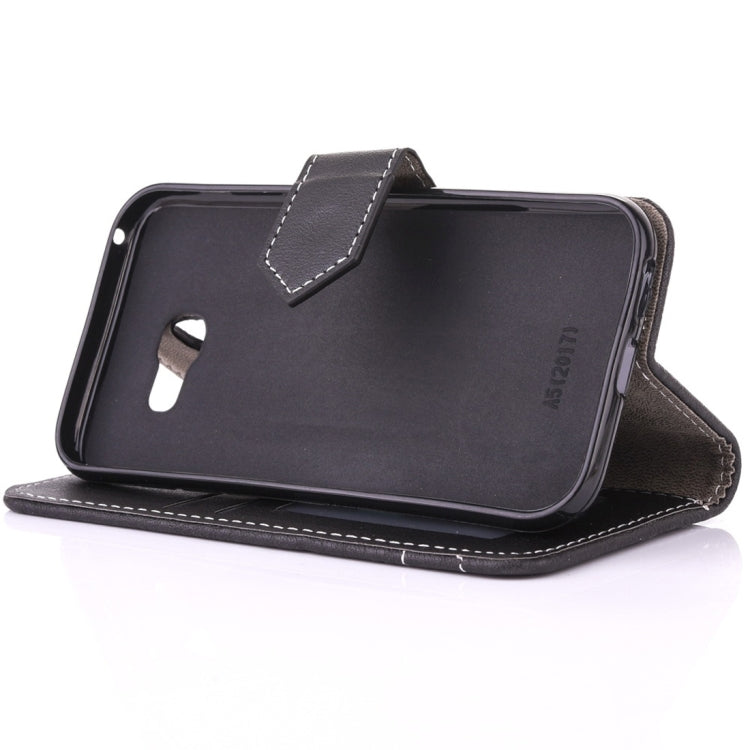 For Galaxy A5 (2017) Retro Crazy Horse Texture Contrast Color Horizontal Flip Leather Case with Holder & Card Slots & Wallet & Photo Frame & Lanyard