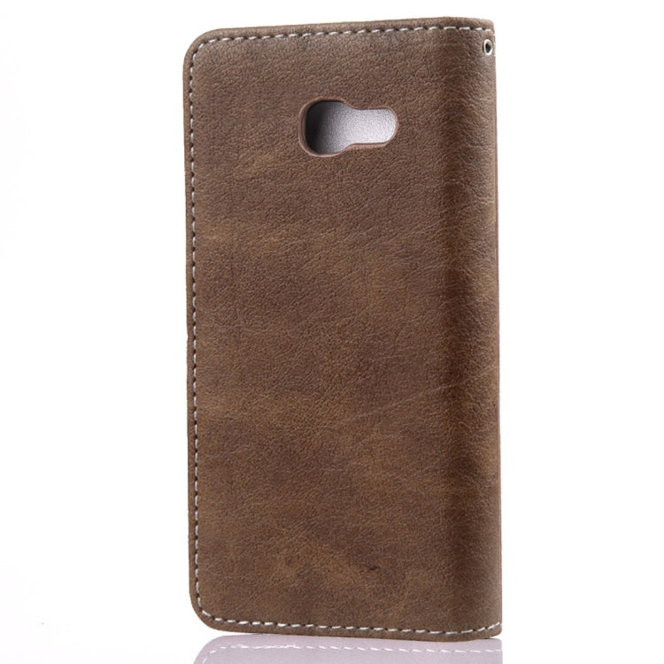 For Galaxy A5 (2017) Retro Crazy Horse Texture Contrast Color Horizontal Flip Leather Case with Holder & Card Slots & Wallet & Photo Frame & Lanyard