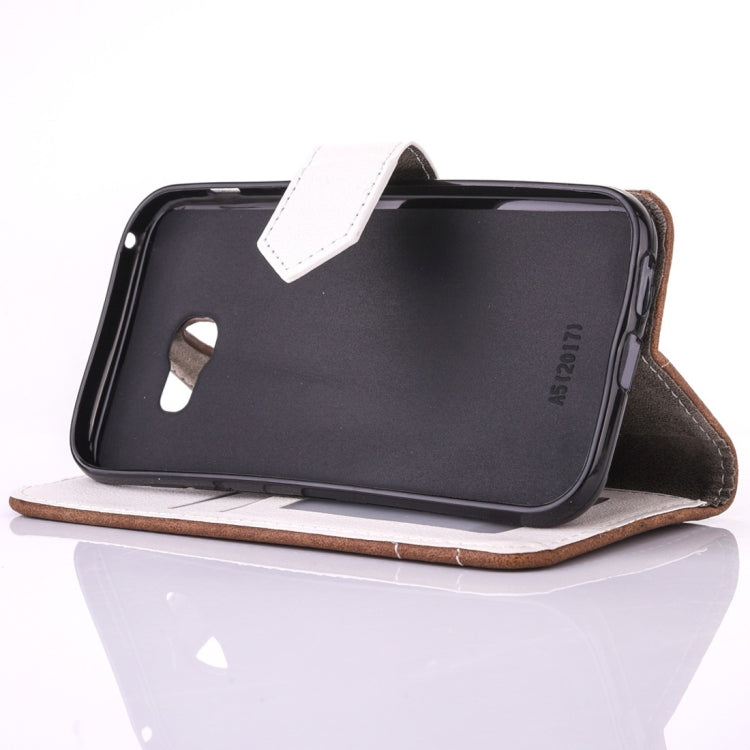 For Galaxy A5 (2017) Retro Crazy Horse Texture Contrast Color Horizontal Flip Leather Case with Holder & Card Slots & Wallet & Photo Frame & Lanyard