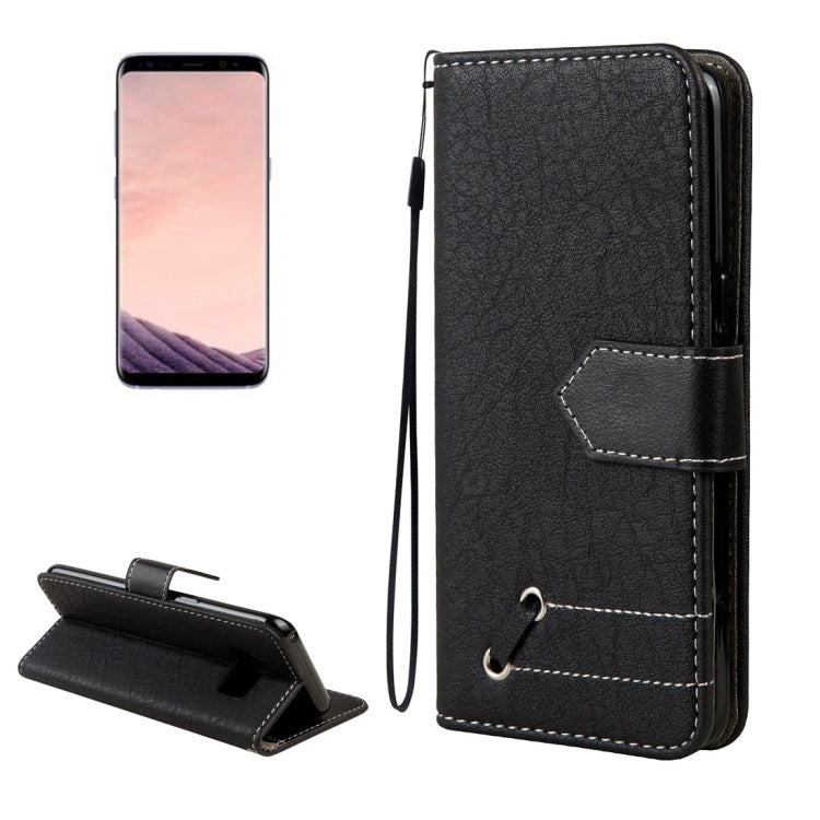 For Galaxy S8 Retro Crazy Horse Texture Contrast Color Horizontal Flip Leather Case with Holder & Card Slots & Wallet & Photo Frame & Lanyard