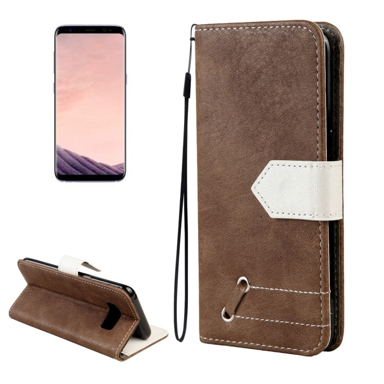 For Galaxy S8 Retro Crazy Horse Texture Contrast Color Horizontal Flip Leather Case with Holder & Card Slots & Wallet & Photo Frame & Lanyard