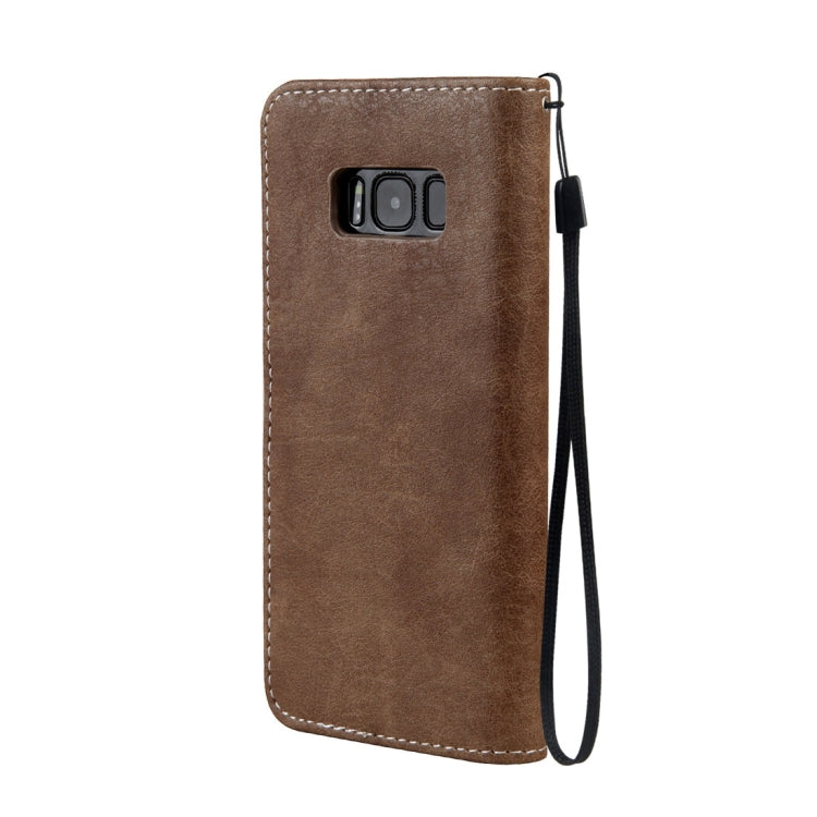 For Galaxy S8 Retro Crazy Horse Texture Contrast Color Horizontal Flip Leather Case with Holder & Card Slots & Wallet & Photo Frame & Lanyard
