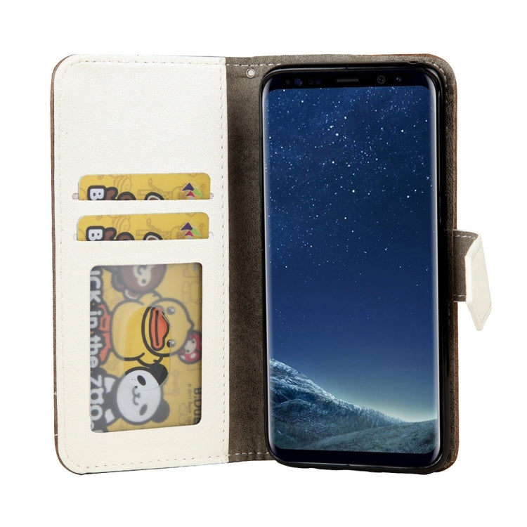 For Galaxy S8 Retro Crazy Horse Texture Contrast Color Horizontal Flip Leather Case with Holder & Card Slots & Wallet & Photo Frame & Lanyard