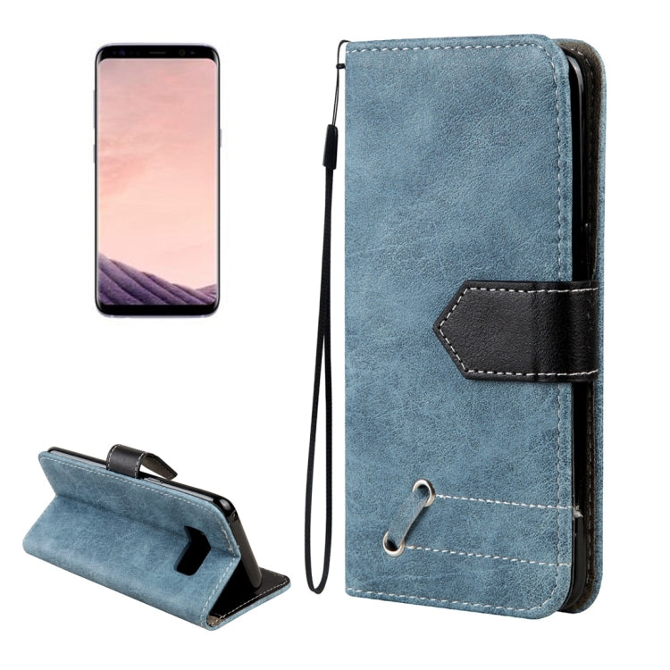 For Galaxy S8 Retro Crazy Horse Texture Contrast Color Horizontal Flip Leather Case with Holder & Card Slots & Wallet & Photo Frame & Lanyard