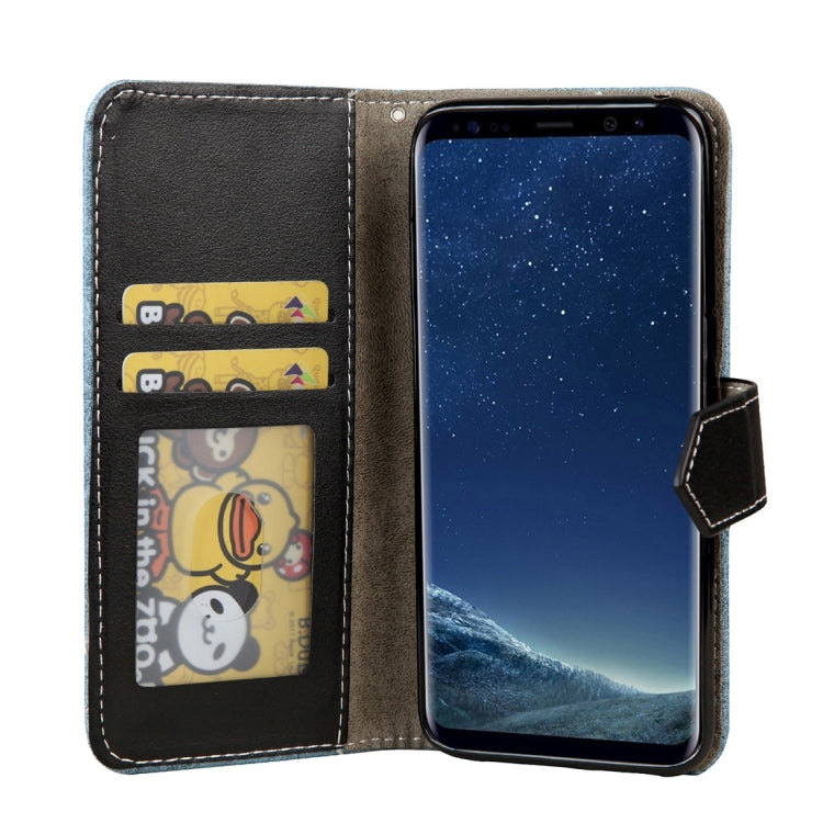 For Galaxy S8 Retro Crazy Horse Texture Contrast Color Horizontal Flip Leather Case with Holder & Card Slots & Wallet & Photo Frame & Lanyard
