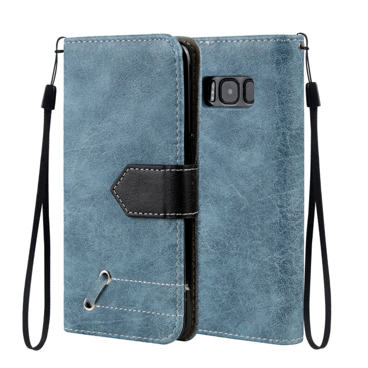 For Galaxy S8 Retro Crazy Horse Texture Contrast Color Horizontal Flip Leather Case with Holder & Card Slots & Wallet & Photo Frame & Lanyard