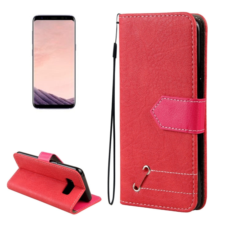 For Galaxy S8 Retro Crazy Horse Texture Contrast Color Horizontal Flip Leather Case with Holder & Card Slots & Wallet & Photo Frame & Lanyard